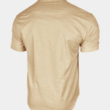 Men's Casual Cotton Linen Blend Stand Collar Short Sleeve Henley Shirt