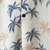 Men's Cotton Hawaiian Palm Tree Short Sleeve Button Beach Shirt