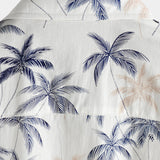 Men's Cotton Hawaiian Palm Tree Short Sleeve Button Beach Shirt