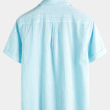 Men's Button Up Casual Cotton Summer Pocket Short Sleeve Shirt