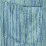 Men's Breathable Short Sleeve Pocket Blue Striped Shirt