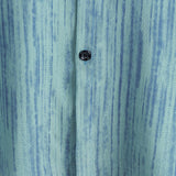 Men's Breathable Short Sleeve Pocket Blue Striped Shirt
