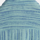 Men's Breathable Short Sleeve Pocket Blue Striped Shirt