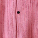 Men's Breathable Short Sleeve Pocket Pink Striped Shirt