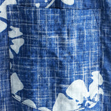 Men's Blue Floral Vintage Short Sleeve Button-Up Beach Tropical Hawaiian Shirt