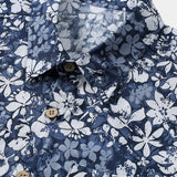 Men's Short Sleeve Cotton Breathable Island Holiday Hibiscus Print Retro Shirt