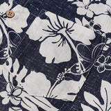 Men's Short Sleeve Cotton Breathable Island Holiday Blossom Pattern Vintage Shirt