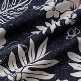 Men's Short Sleeve Cotton Breathable Island Holiday Blossom Pattern Vintage Shirt