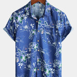 Men's Tropical Short Sleeve Beach Leisure Cotton Shirt