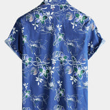 Men's Tropical Short Sleeve Beach Leisure Cotton Shirt