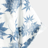 Men's Cotton Linen Maple Leaf Print Breathable Short Sleeve Shirt
