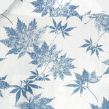 Men's Cotton Linen Maple Leaf Print Breathable Short Sleeve Shirt
