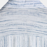 Men's Breathable Short Sleeve Pocket White Striped Shirt