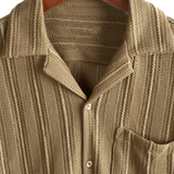 Men's Summer Lace Short Sleeve Casual Button Up Beach Shirt