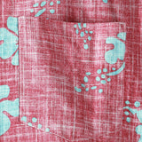 Men's Red Floral Vintage Short Sleeve Button-Up Beach Tropical Hawaiian Shirt