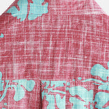 Men's Red Floral Vintage Short Sleeve Button-Up Beach Tropical Hawaiian Shirt
