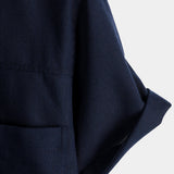 Men's Cotton & Linen Chest Pockets Solid Colour Short Sleeve Shirt