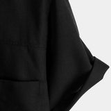 Men's Cotton & Linen Chest Pockets Solid Colour Short Sleeve Shirt
