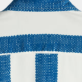 Men's Vintage Blue Vertical Striped Casual Short Sleeve Shirt