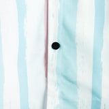 Men's Blue And Pink Striped Summer Vacation Short Sleeve Shirt