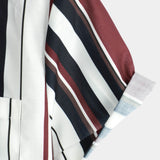 Men's Vintage Striped Button Up Short Summer Sleeve Casual Shirt