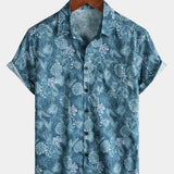 Men's Tropical Floral Short Sleeve Lightweight Breathable Casual Shirt