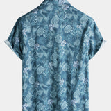 Men's Tropical Floral Short Sleeve Lightweight Breathable Casual Shirt