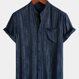 Men's Lightweight Breathable Textured Short Sleeve Casual Shirt