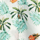 Men's Pineapple Print Cotton Tropical Fruit Holiday Short Sleeve Button-Up Beach Hawaiian Shirt