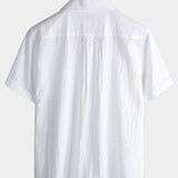 Men's Button Up Casual Cotton Summer Pocket Short Sleeve Shirt