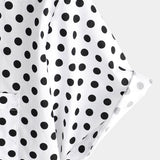 Men's Cotton Casual Polka Dot Summer White Pocket Short Sleeve Shirt