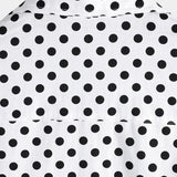 Men's Cotton Casual Polka Dot Summer White Pocket Short Sleeve Shirt