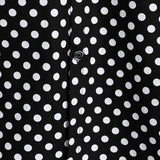 Men's Cotton Casual Polka Dot Summer Black Pocket Short Sleeve Shirt