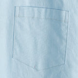 Men's Solid Colour Linen Cotton Pocket Casual Short Sleeve Shirt