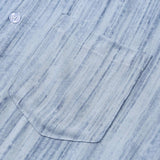 Men's Light Blue Striped Short Sleeve Breathable Cool Casual Summer Shirt