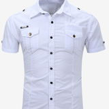 Men's Outdoor Casual Cotton Pocket Short Sleeve Shirt