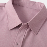Men's Breathable Solid Colour Cotton Button Up Casual Short Sleeve Shirt