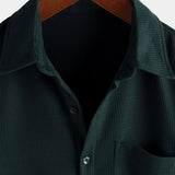 Men's Casual Waffle Summer Beach Short Sleeve Shirt