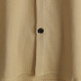 Men's Khaki Casual Solid Colour Rayon Summer Short Sleeve Shirt