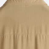 Men's Khaki Casual Solid Colour Rayon Summer Short Sleeve Shirt