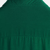Men's Green Casual Solid Colour Rayon Summer Short Sleeve Shirt