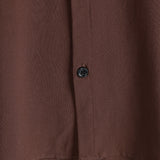 Men's Brown Casual Solid Colour Rayon Summer Short Sleeve Shirt