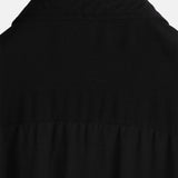 Men's Black Casual Solid Colour Rayon Summer Short Sleeve Shirt