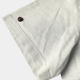 Men's Casual Cotton Linen Blend Stand Collar Short Sleeve Henley Shirt