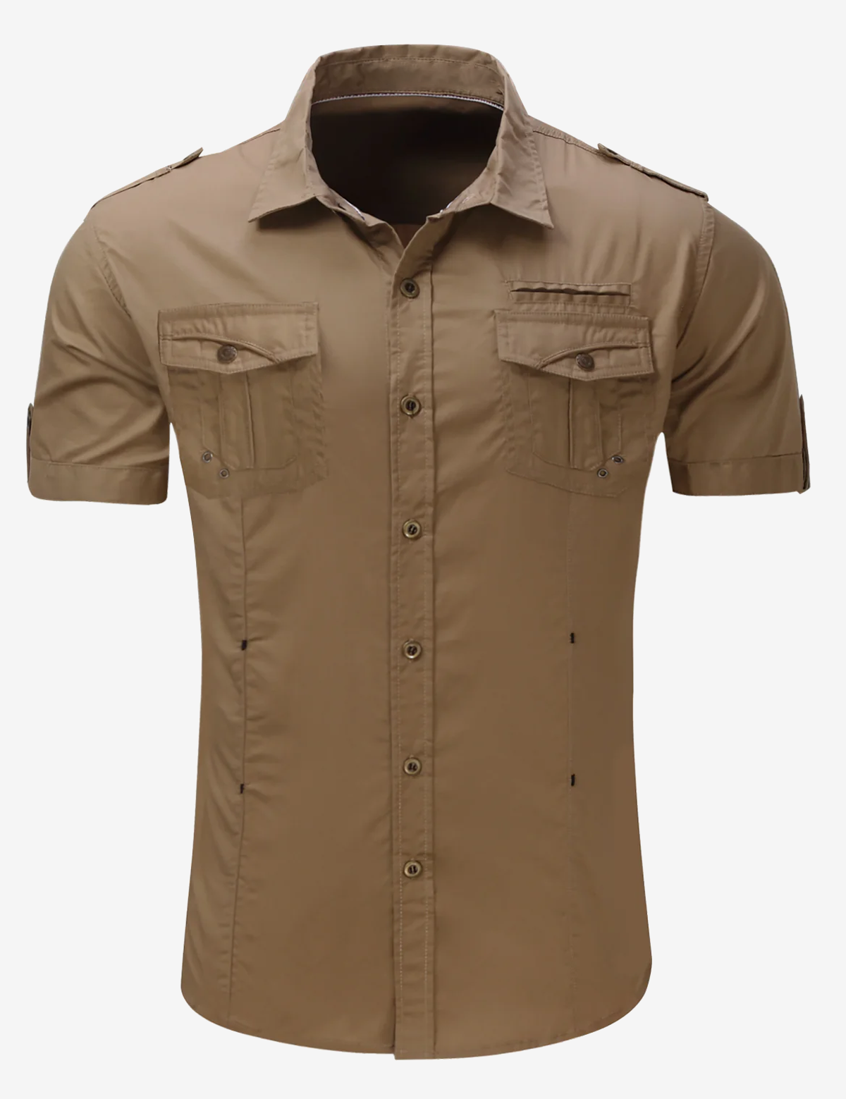 Men's Outdoor Casual Cotton Pocket Short Sleeve Shirt