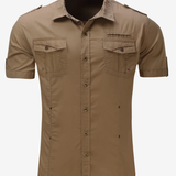 Men's Outdoor Casual Cotton Pocket Short Sleeve Shirt