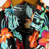 Men's Flower Tropical Hawaii Cotton Short Sleeve Shirt