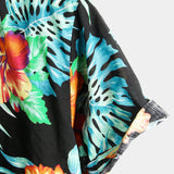 Men's Flower Tropical Hawaii Cotton Short Sleeve Shirt