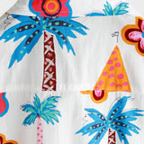 Men's Cotton Tropical Print Summer Hawaiian Button-Up Short Sleeve Shirt