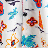 Men's Cotton Tropical Print Summer Hawaiian Button-Up Short Sleeve Shirt